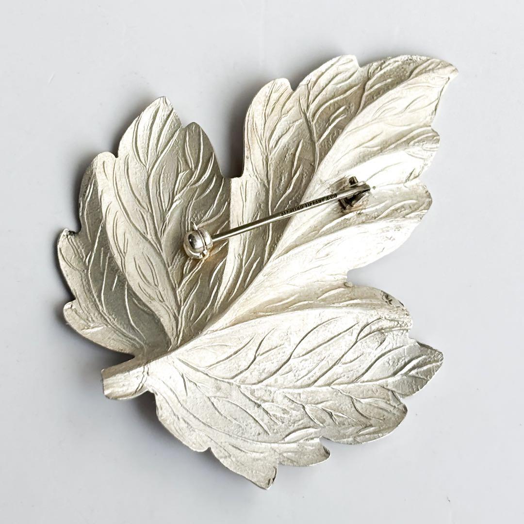 極美品★希少 大サイズ ティファニー リーフ 葉 モチーフ ブローチ SV925