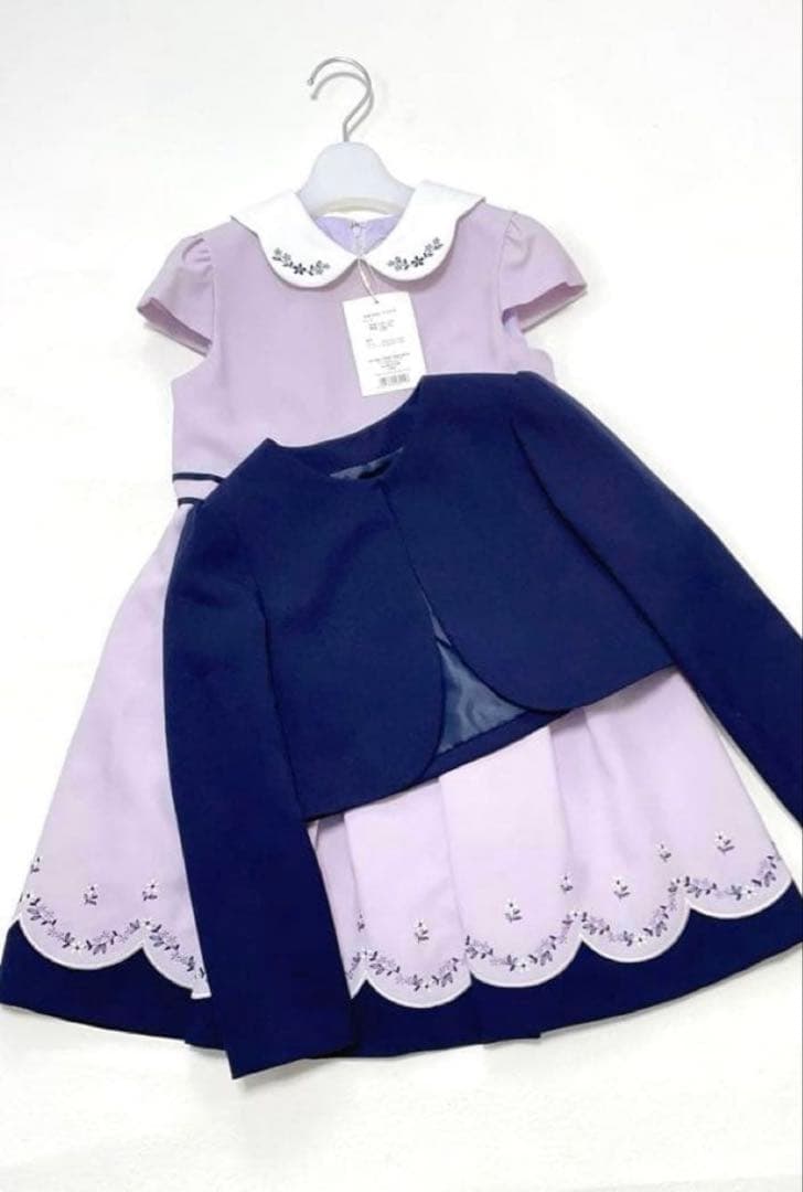 専用新品✨ジャケット付き、花柄刺繍ドレス 130