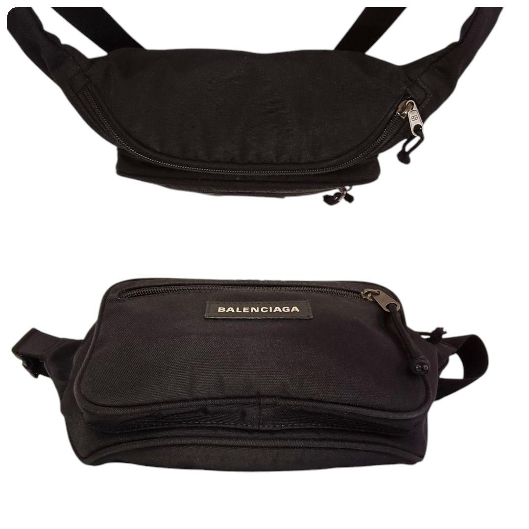 美品 正規品 バレンシアガ ウエストバッグ 黒 ブラック エクスプローラー