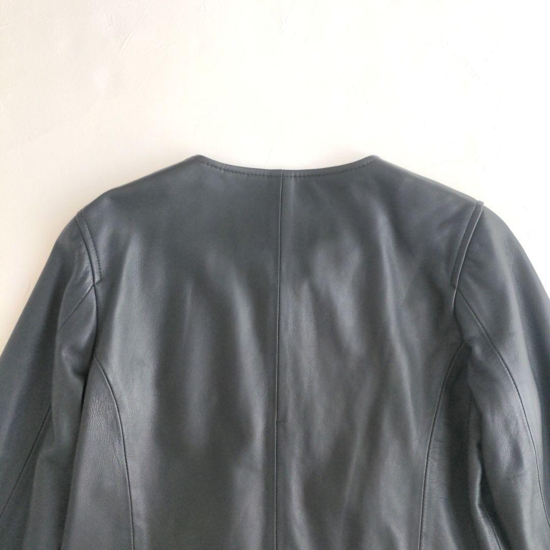 【新品】Ray BEAMS ラムレザー 羊革 ノーカラー ライダースジャケット