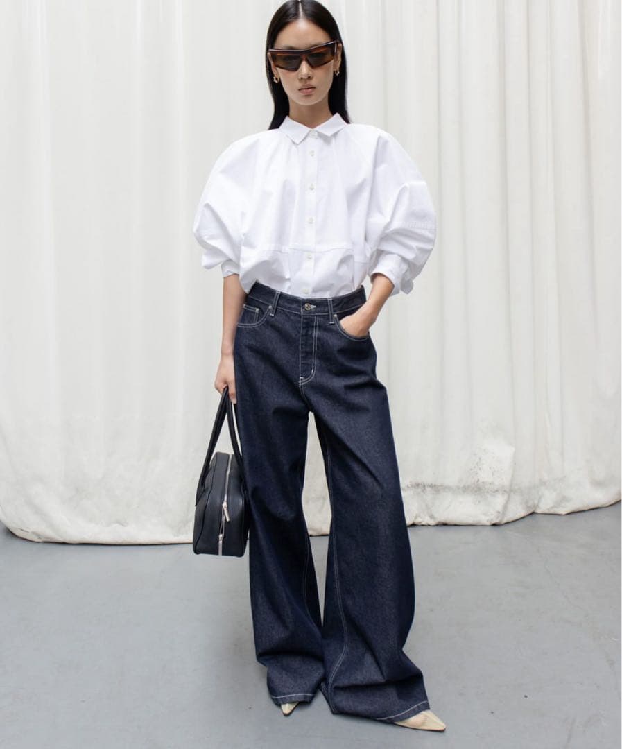 ま*る様 【人気品】ORR オル　ラグランコットンショートシャツ　ホワイト　Mサ