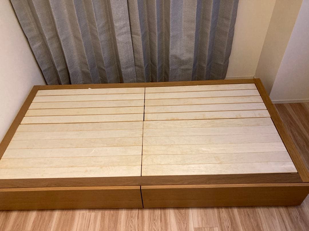 【送料のみ】MUJI 収納ベッド・シングル オーク材