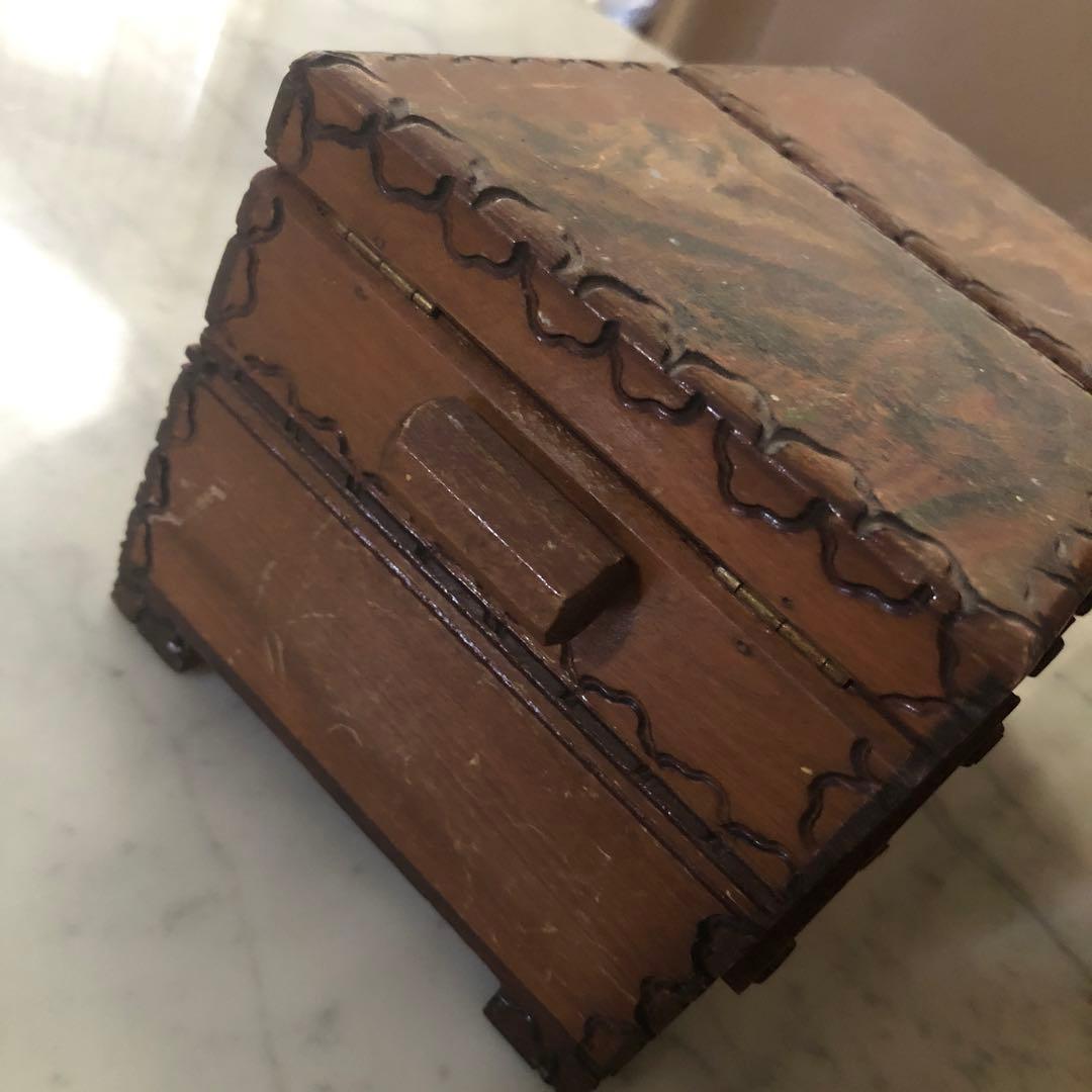 フランス　アンティーク　ヴィンテージ　ソーイングボックス　裁縫箱　木箱