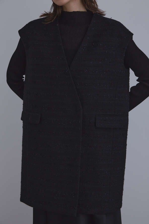 LE PHIL ミックスツィードノースリーブジャケット