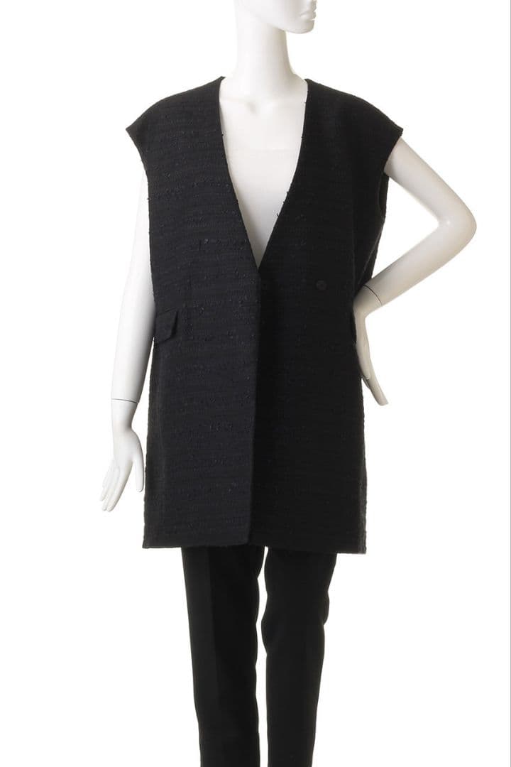 LE PHIL ミックスツィードノースリーブジャケット