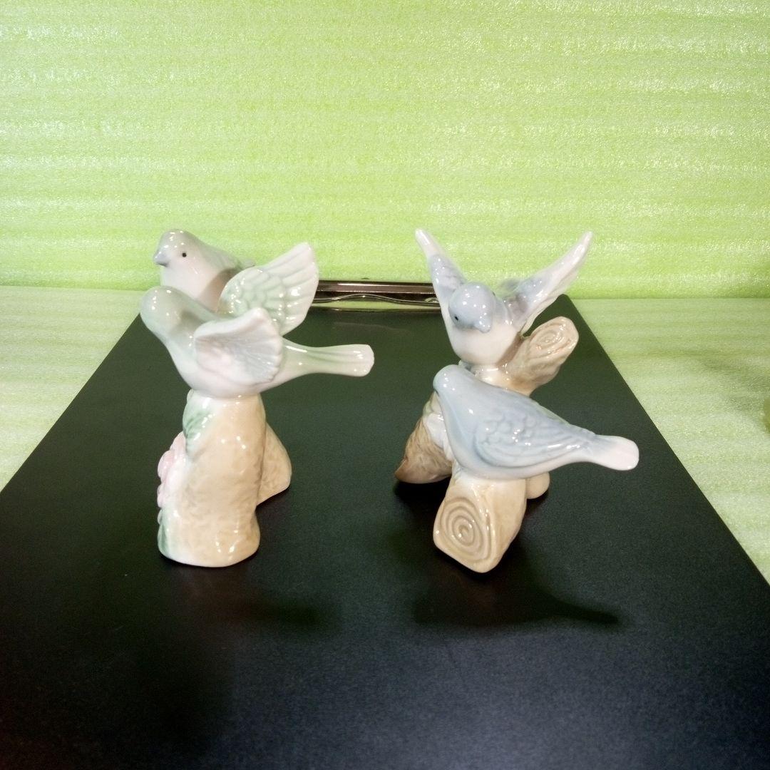 ニャオ　鳩と思われる置物3個とカエルの置物1個　4個セット