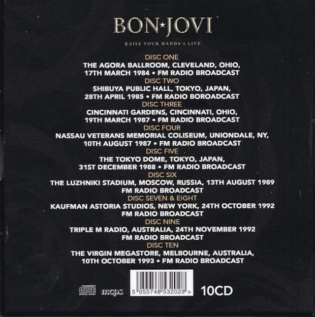 廃盤 Bon Jovi ボン・ジョヴィ Live ライヴ 紙ジャケ