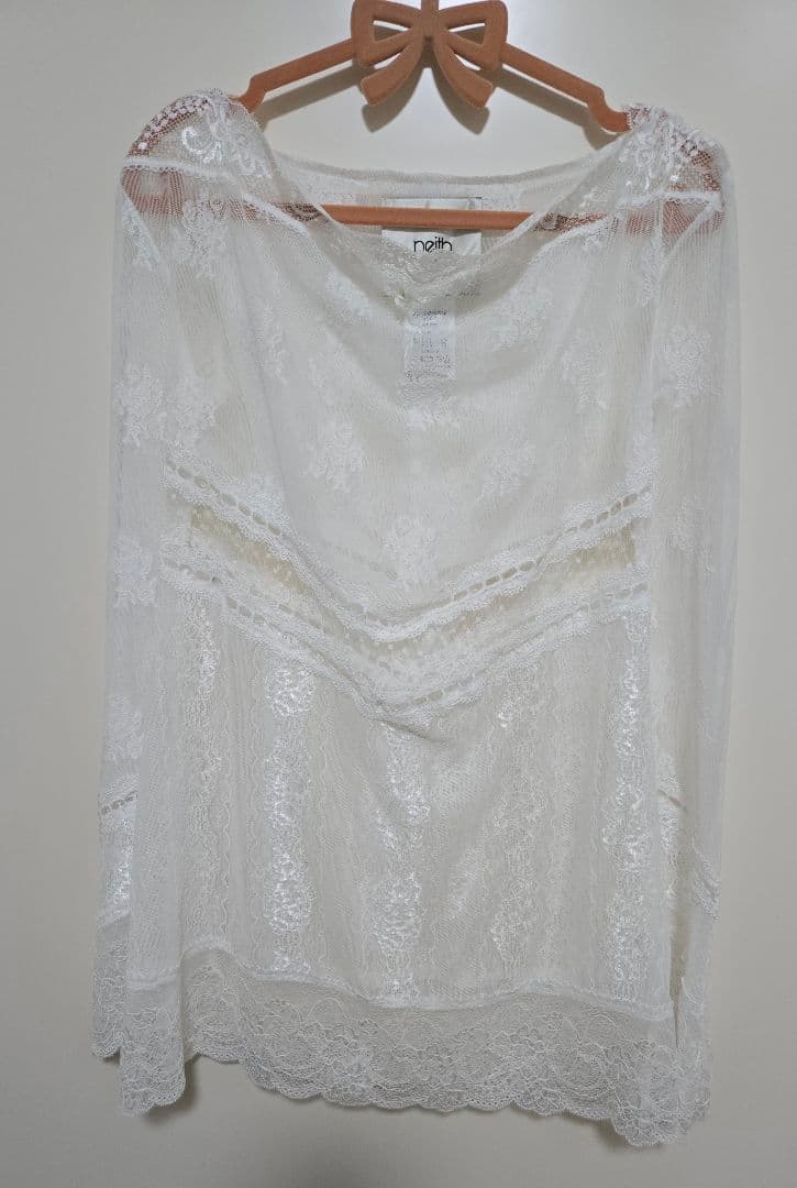 ワンピース neith. Veil Off-shoulder Dress(White)