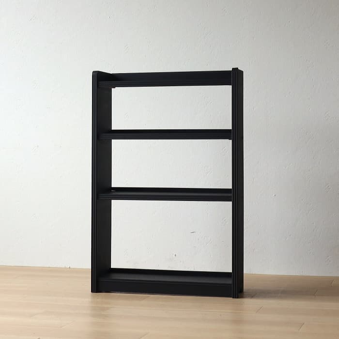 アンティーク ブラック 本棚 書棚 無垢材 収納棚 古家具 昭和レトロ