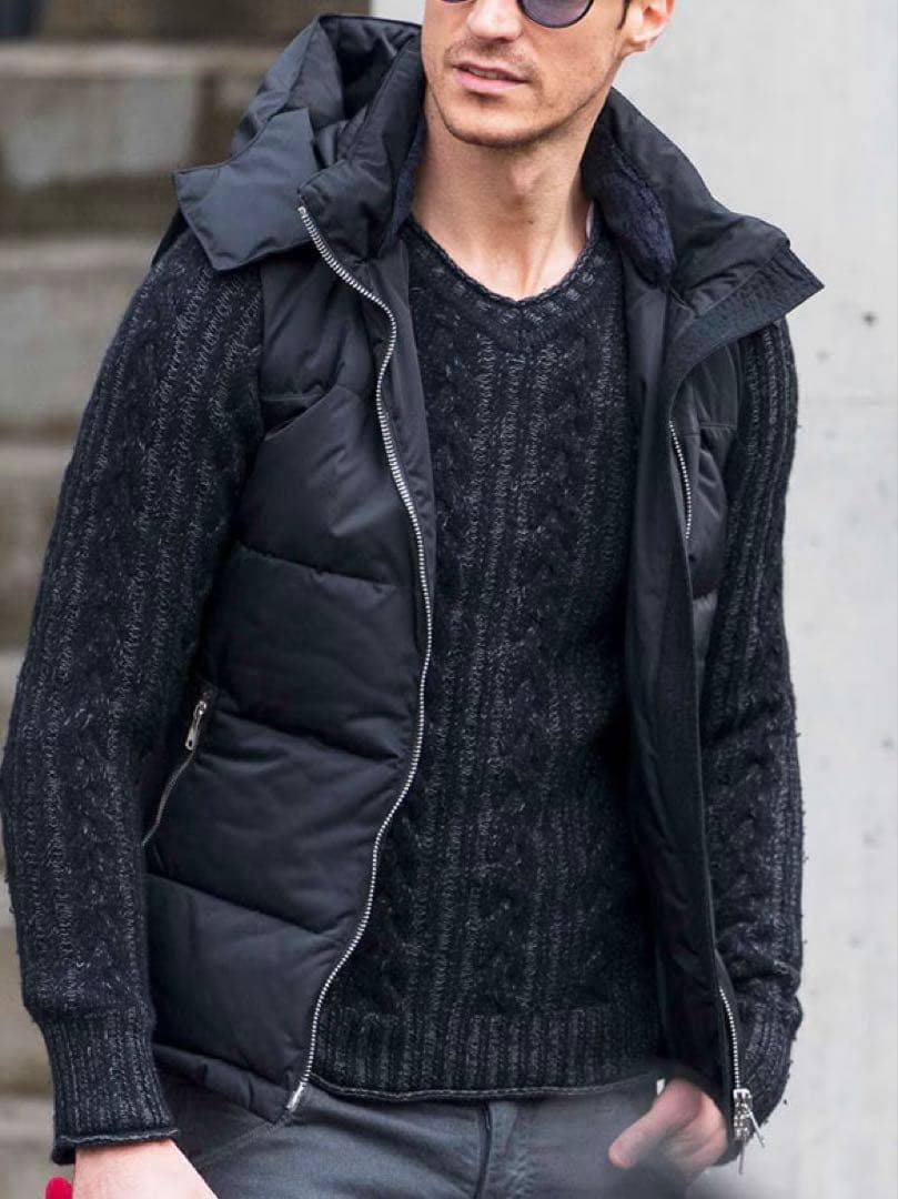 定価7万程　wjk ダウンベスト riri 白タグフード　2way 着脱可　高級