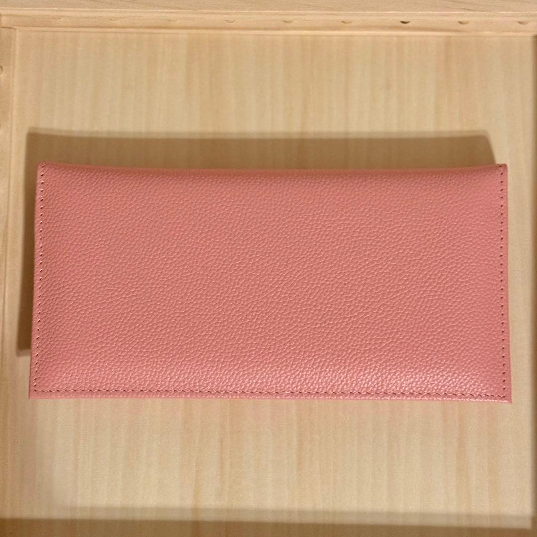 皇居　財布　長財布　桃色　ピンク　牛革　本革　レザー　菊紋　菊御紋