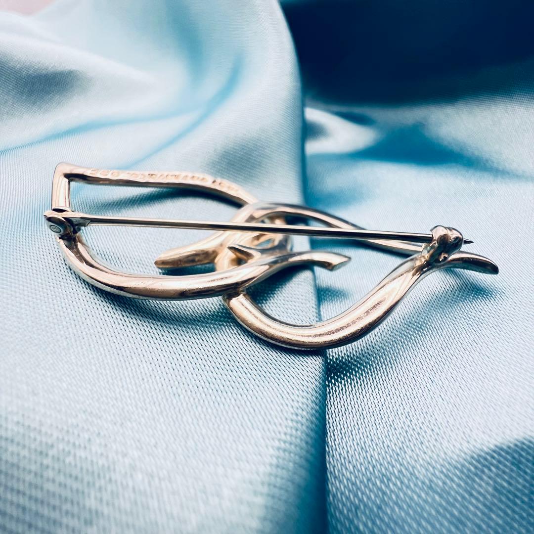 美品　ティファニー　シルバー　ブローチ　ダブル　リーフ