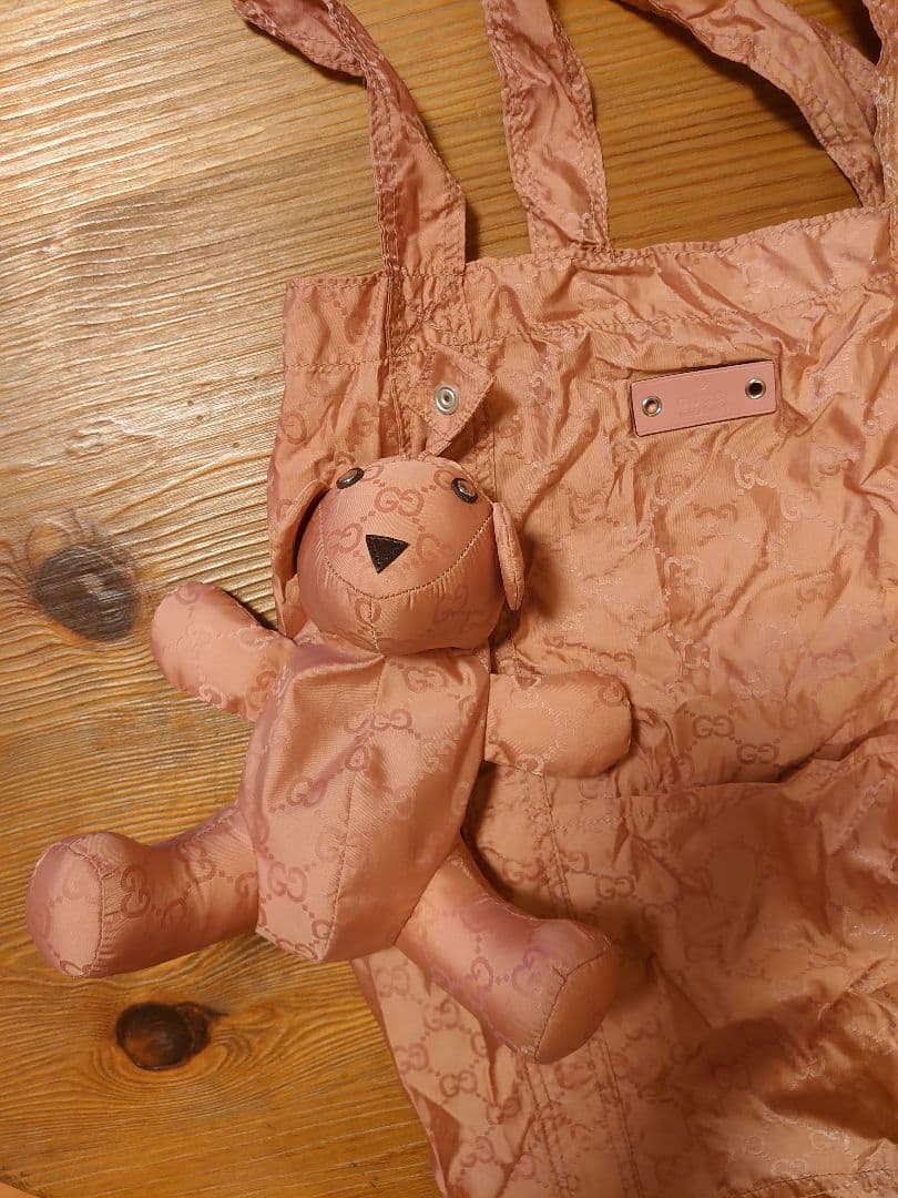 ピンク GGロゴ エコバッグ ぬいぐるみ付き