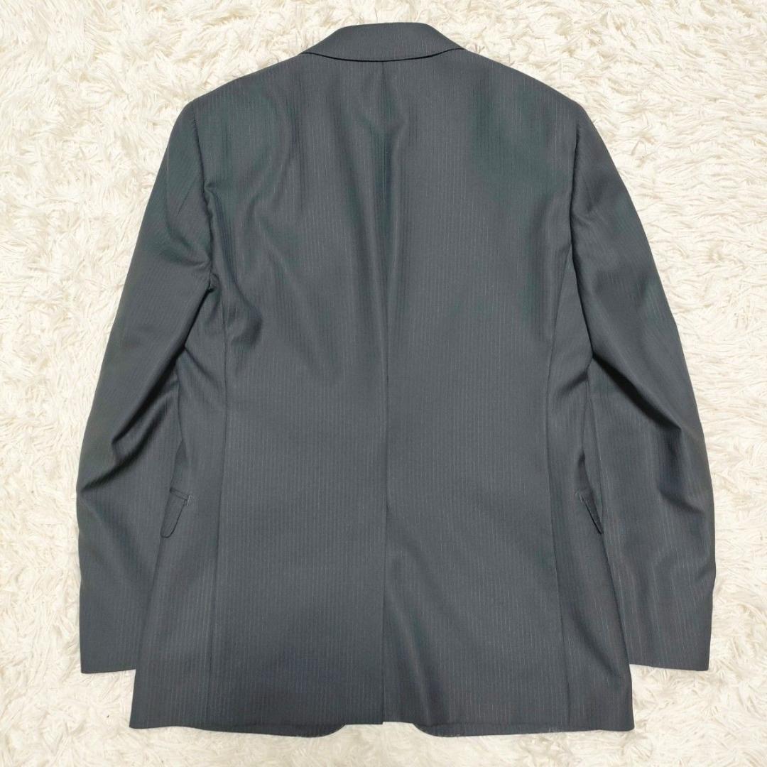 パーソンズ　光沢感　3ピース　スーツ　シングル　2B　背抜き　グレー　メンズ