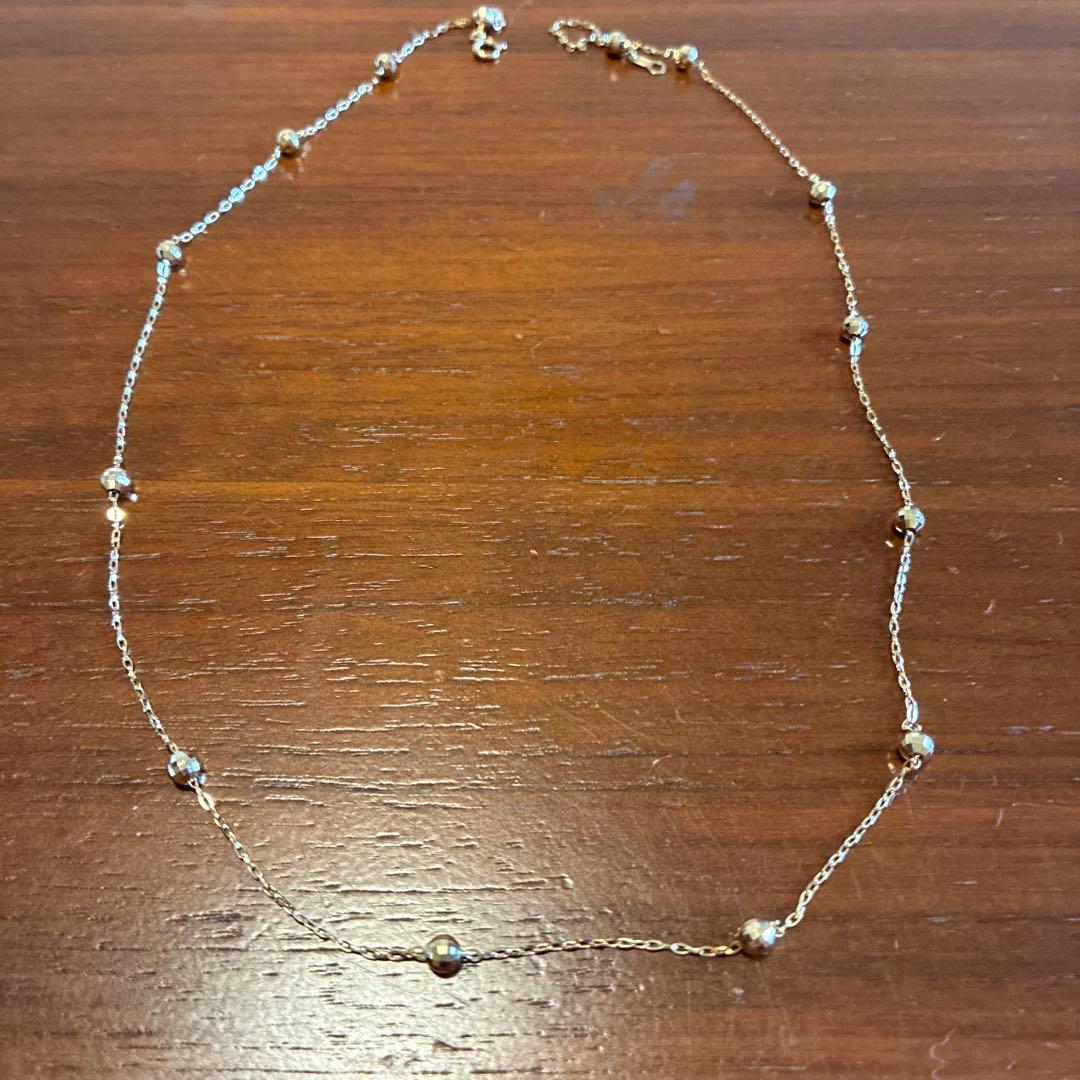 未使用　k18ミラーボール ステーションネックレス