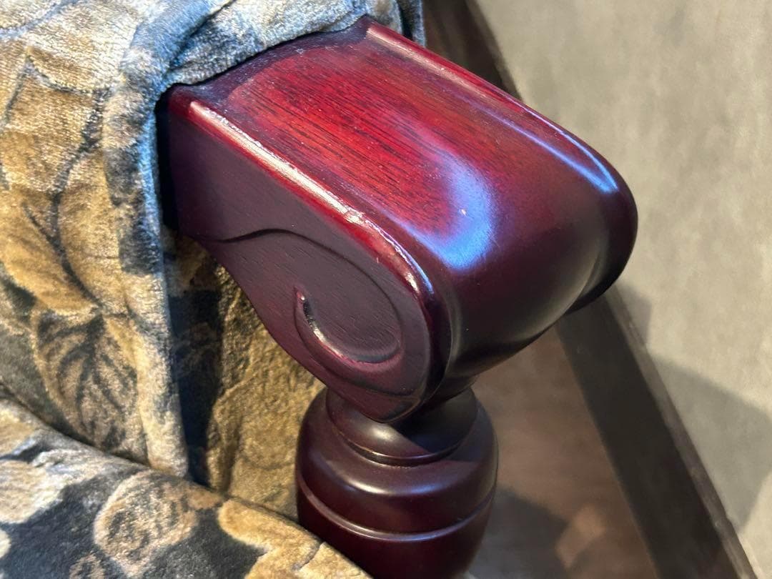 希少　金華山織　ベロア生地　ヴィンテージ　3Pソファ　アンティーク　レトロ　IZ