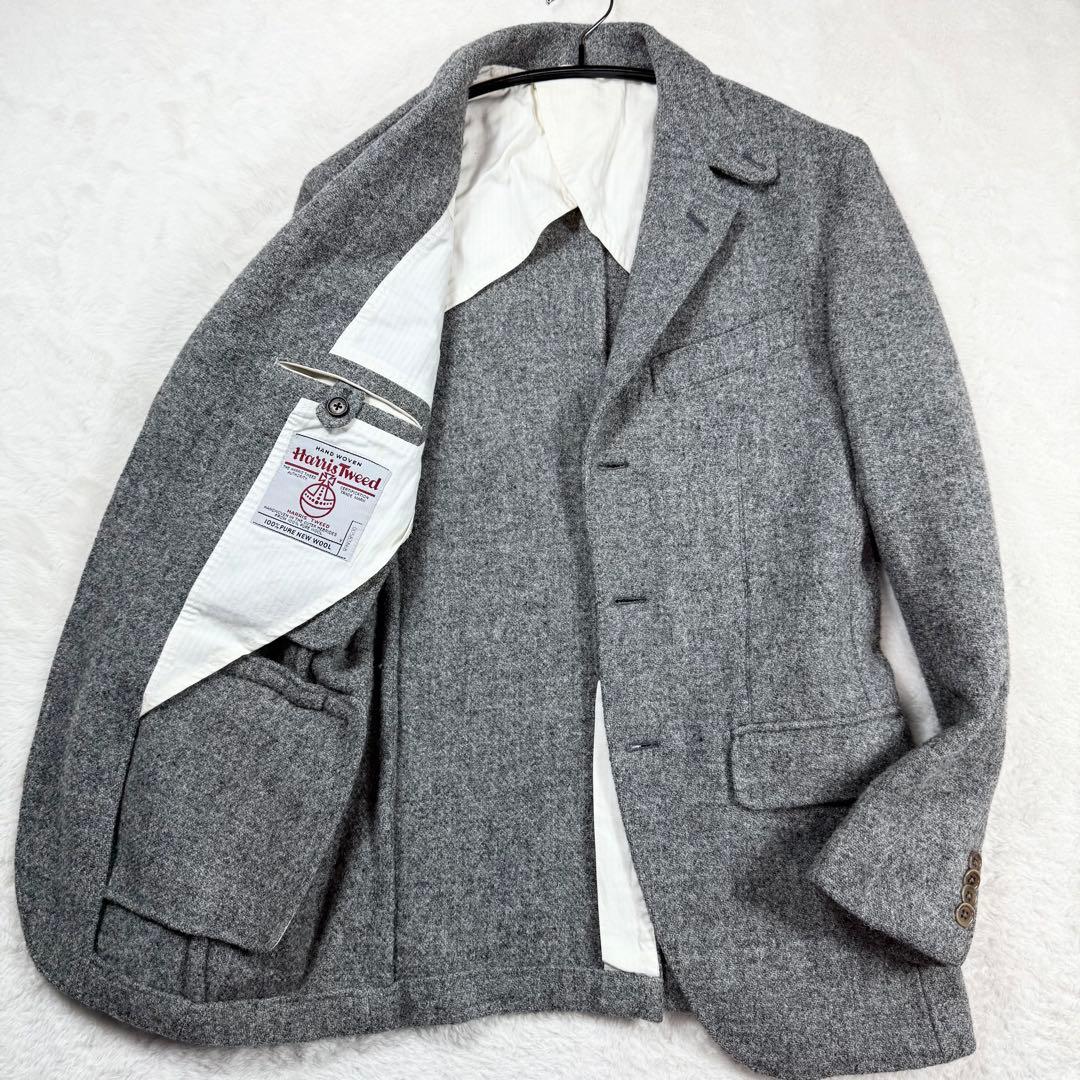 美品 HARRIS TWEED SHIPS テーラードジャケット グレー 44