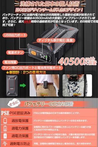 A[meosos] 52Vファンバッテリーセット 40500mahバッテリー付き