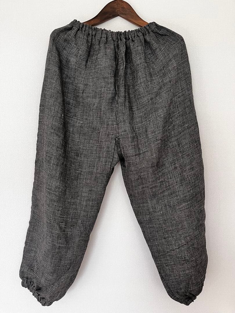 【MUTSUKO】中川政七商店 麻千鳥のもんぺパンツ サイズM 墨