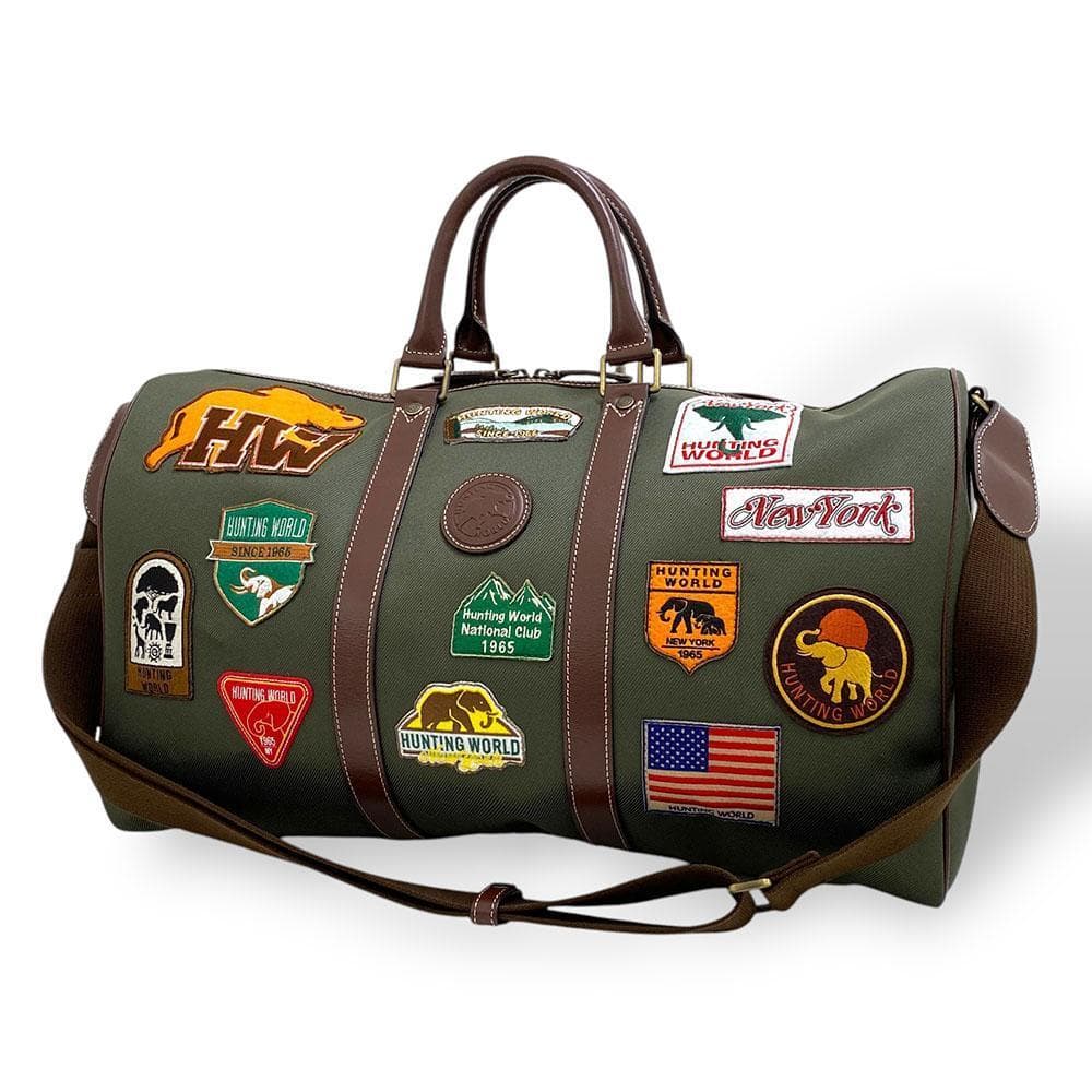 【激レア】極美品 ハンティングワールド 2way ボストンバッグ ワッペン 緑