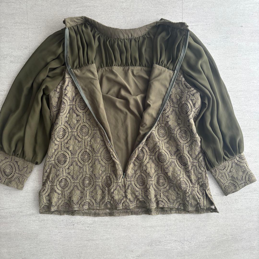 kana レースセットアップ オールインワン Mサイズ 上品カーキ