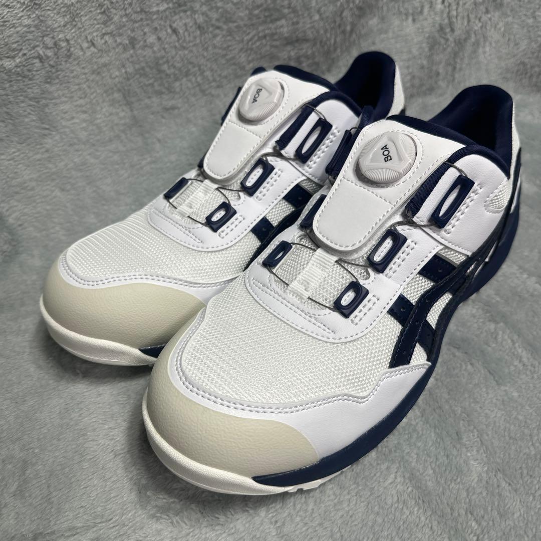 asics CF BOAシステム安全靴 ホワイト/ネイビー