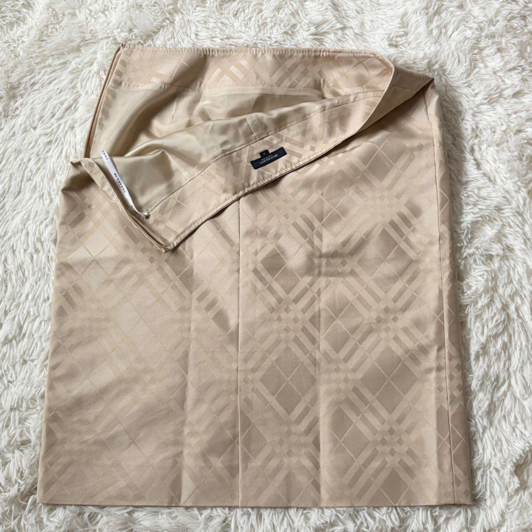 未使用級 バーバリー ロンドン スーツ セットアップ スカート チェック ベルト