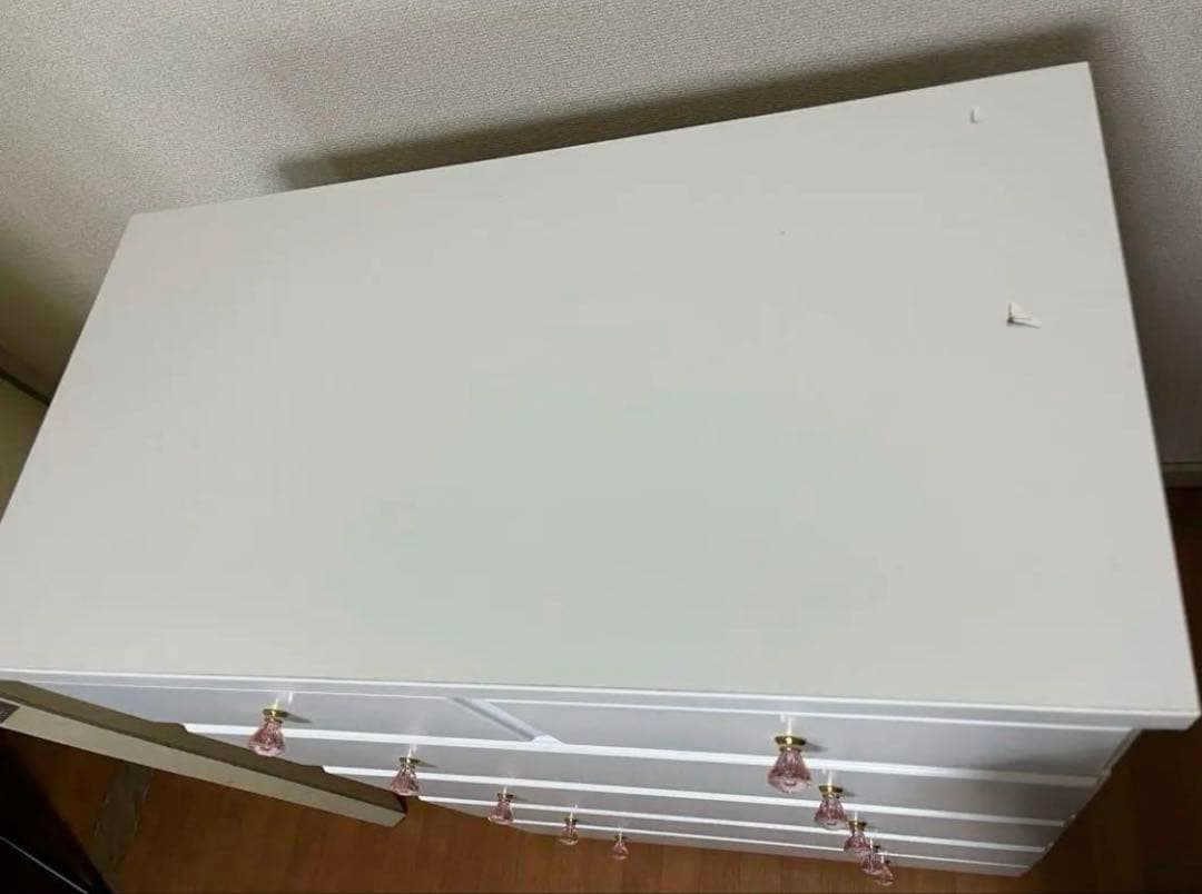 Anna様　ニトリ　ハイチェスト(TA75WH 取っ手ピンク) 日本製　ホワイト