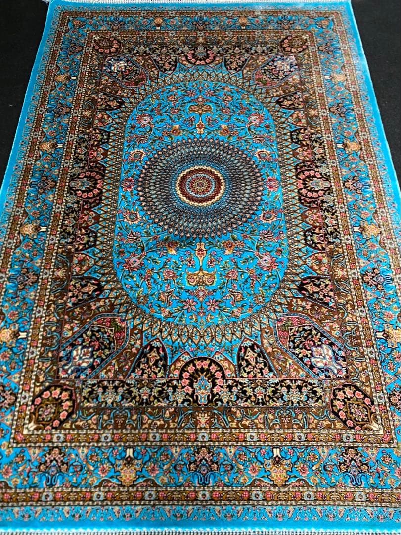 最高級希少作 ペルシャ絨毯 イラン クム産　シルク100% 手織り289万ノット