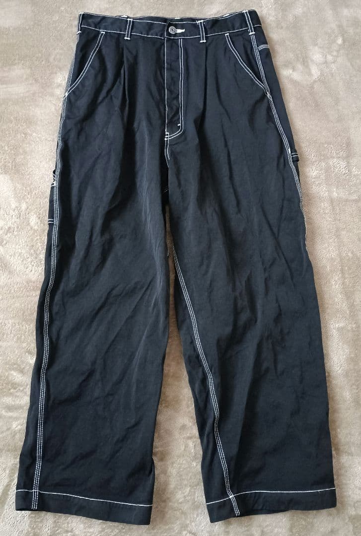 コムデギャルソンオム25FW ナイロンスパンツイル製品染めパンツ