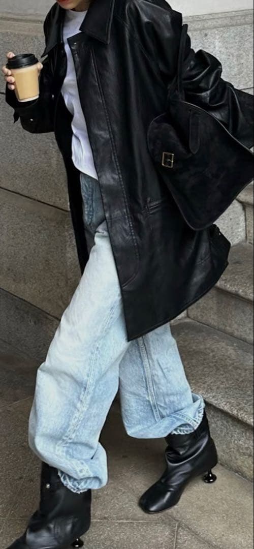 ok.soon faux leather half coat フリー試着のみ