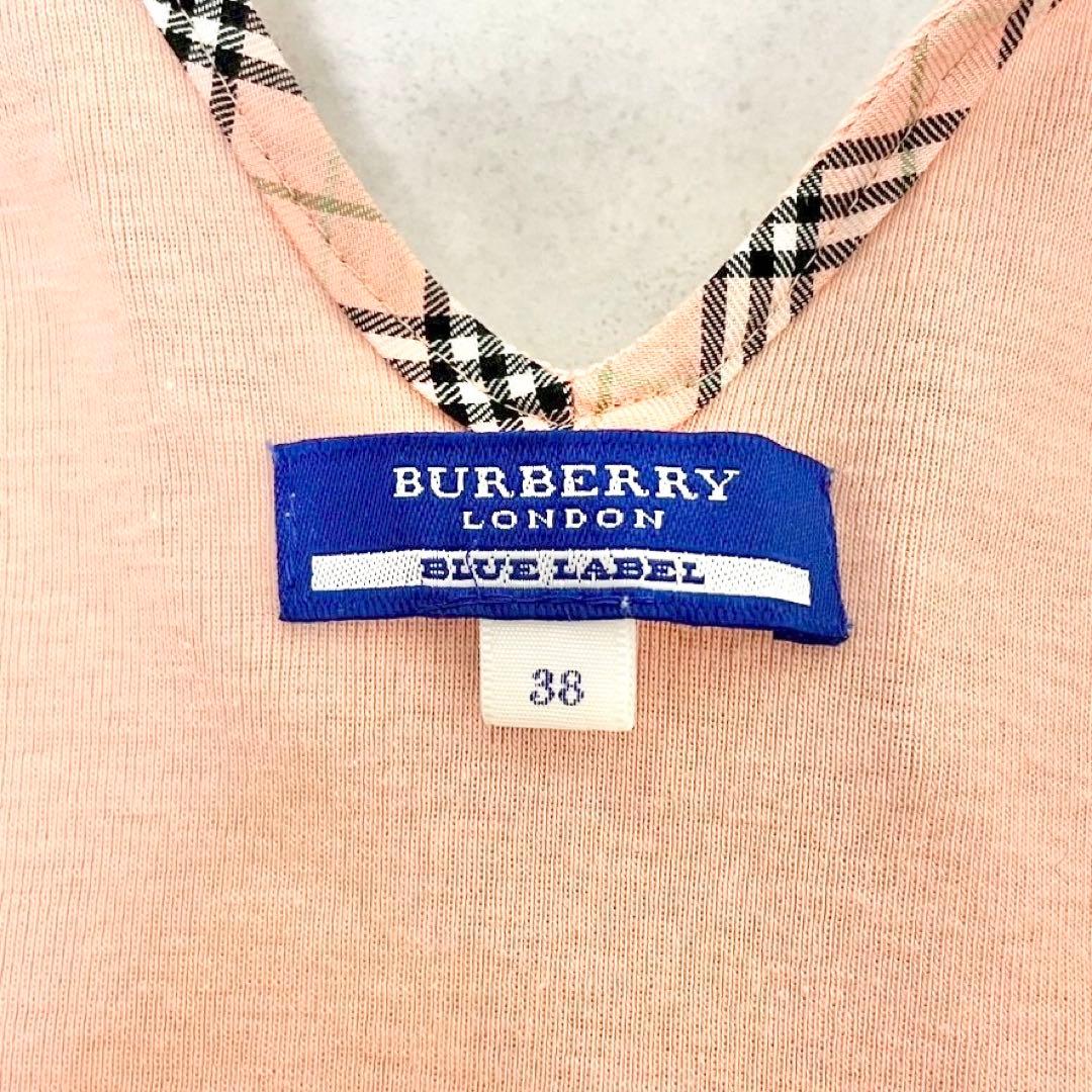 y2k❤️ BURBERRY BLUE LABEL ロゴ チェック ホルターネック