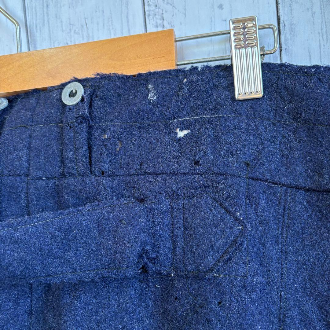 30s ヴィンテージ フランス軍 ウールパンツ メタルボタン ミリタリーパンツ