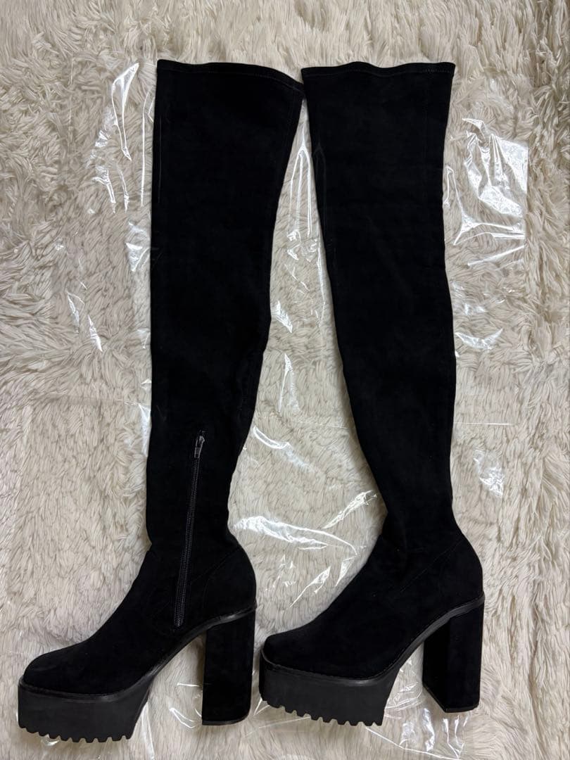 EMODA スクエアフィットロングブーツ Lサイズ ブラック