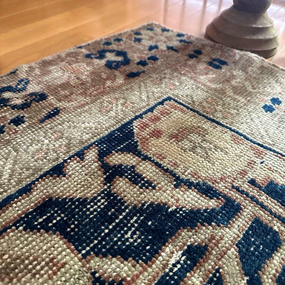 専用　48×124優しいベージュ深みあるネイビー　ボタニカル　トルコヴィンテージ