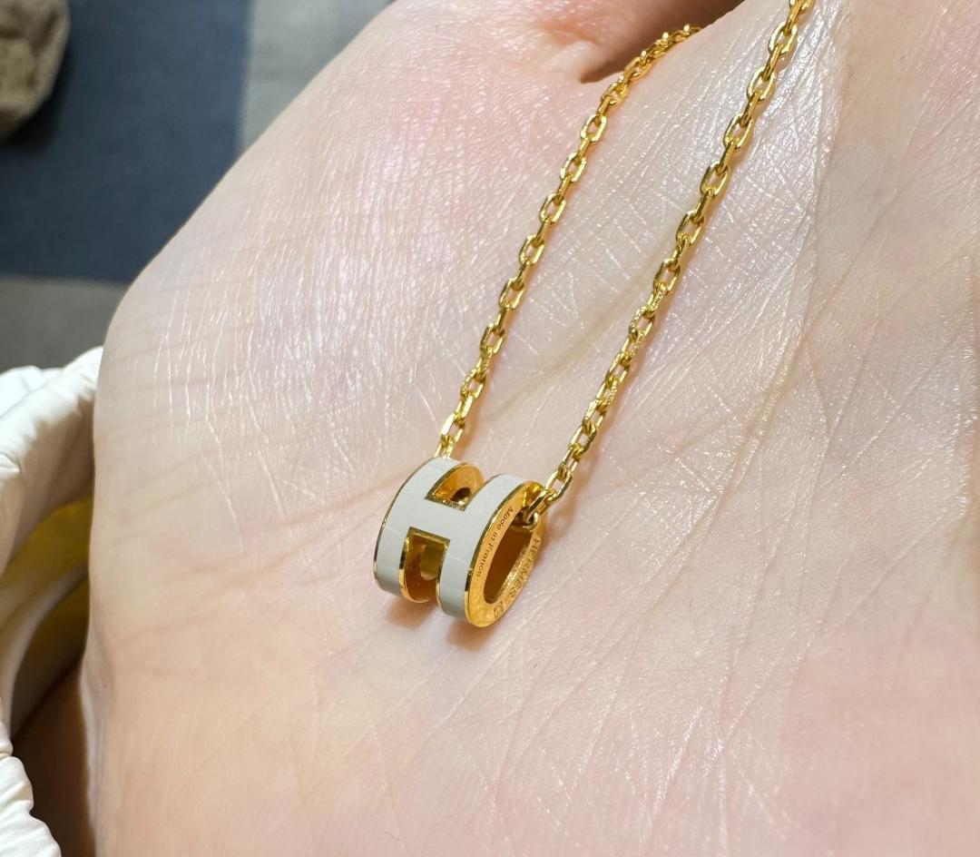 美品 HERMES H型ペンダントネックレス