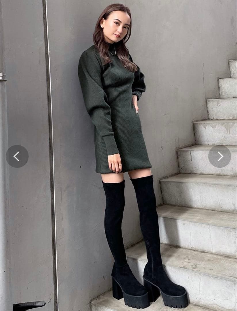 さ*ら様 ✨美品✨エモダ/タンクバルキーロングブーツ/ニーハイブーツ/ブラック/