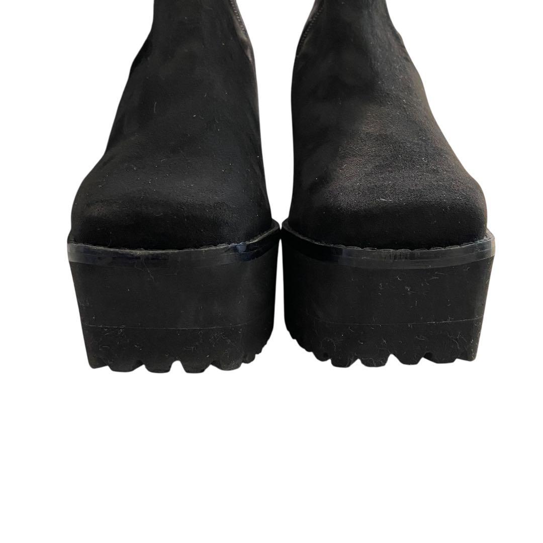 さ*ら様 ✨美品✨エモダ/タンクバルキーロングブーツ/ニーハイブーツ/ブラック/