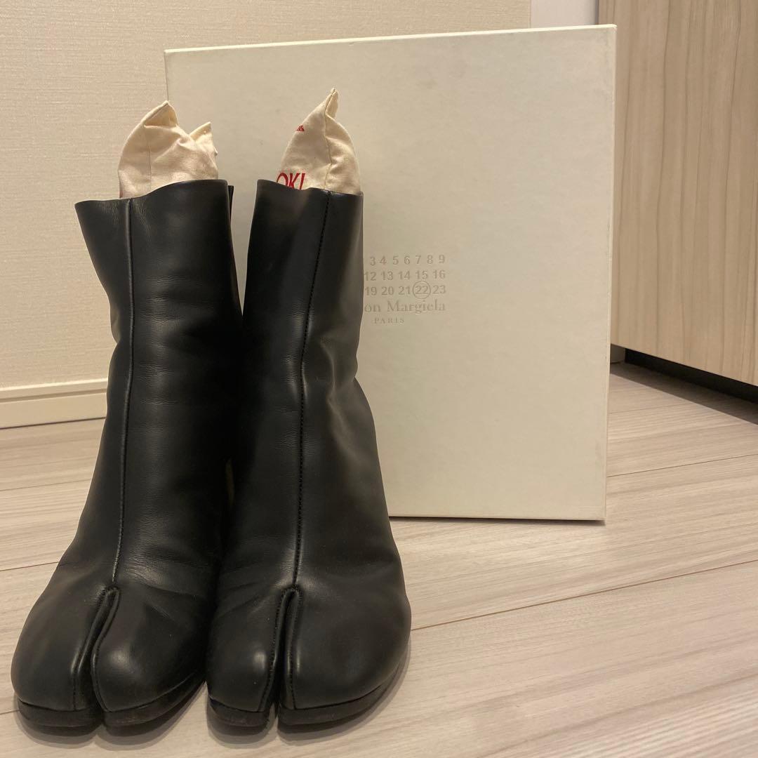 【美品】メゾンマルジェラ　タビブーツ　黒　牛革　38