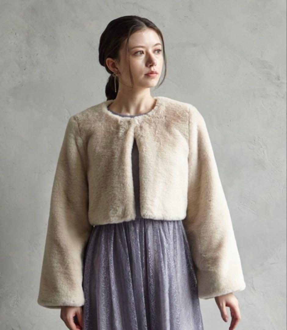 【jun新品未使用】AIMERジャケット エコファーノーカラージャケット