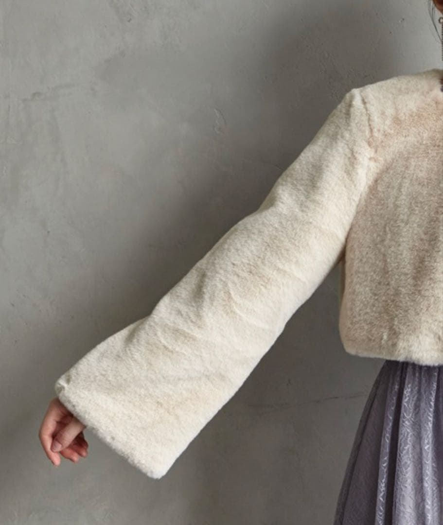 【jun新品未使用】AIMERジャケット エコファーノーカラージャケット