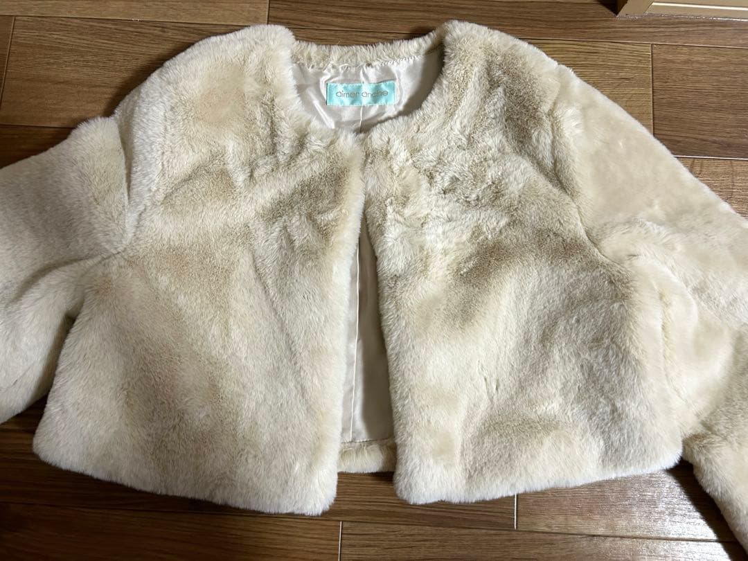 【jun新品未使用】AIMERジャケット エコファーノーカラージャケット