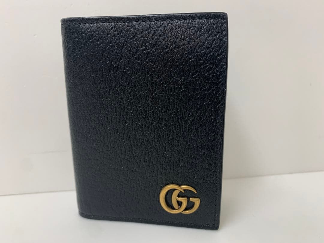 GUCCI グッチ 黒 レザー 名刺入れ GGロゴ 428737