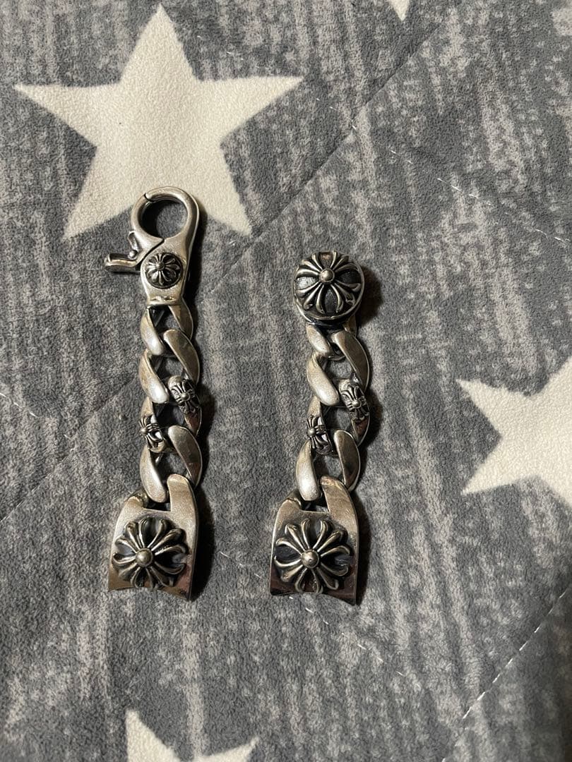 シルバー 花モチーフ ウォレットチェーンブレスレット