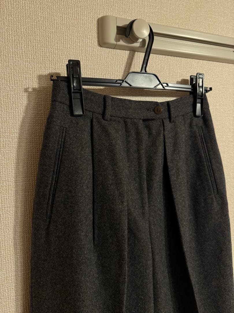GIORGIO ARMANI 90sウール×カシミア グレーフランネルスラックス