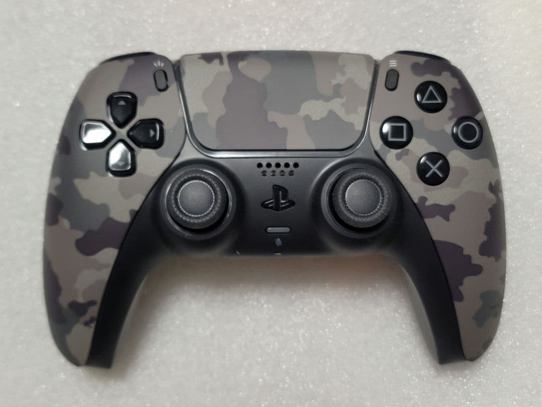 PS5 左右反転 デュアルセンス ワイヤレスコントローラー グレーカモフラージュ
