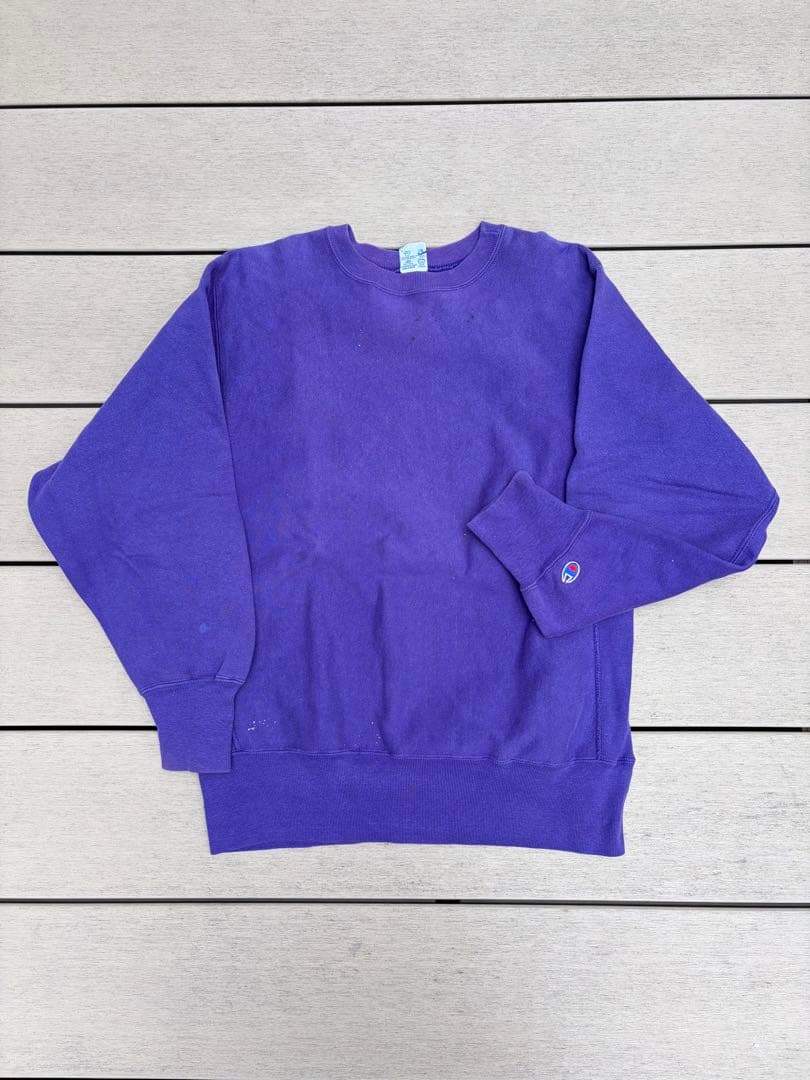 90s チャンピオン USA製　リバースウィーブ パープル ナスコンLサイズ