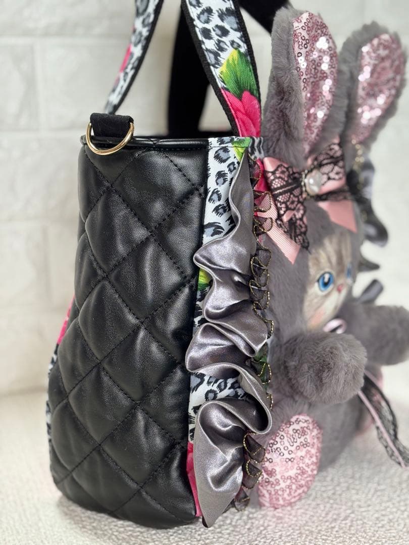 あ*い様 コヤンイサムチョン　ハンドメイド　フリルトートバッグ　ヒョウ柄　ルミち