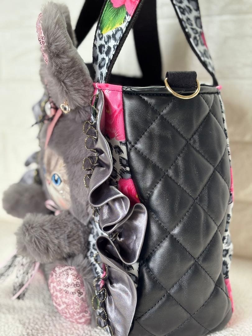 あ*い様 コヤンイサムチョン　ハンドメイド　フリルトートバッグ　ヒョウ柄　ルミち