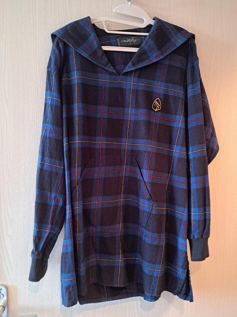 チェックセーラーセットアップブルーMILK BOYミルクボーイ